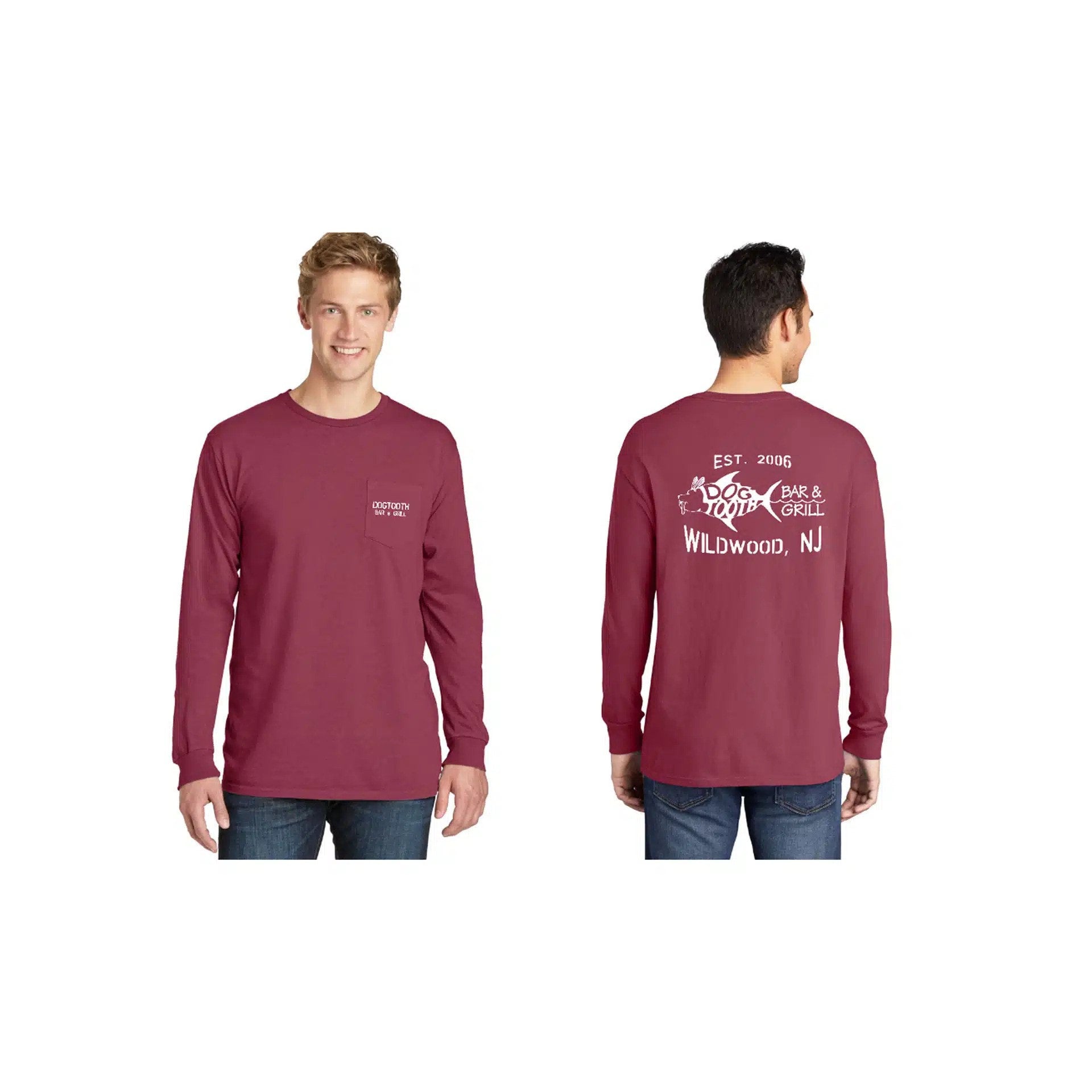 Merlot dogtooth bar grill established in 2006 long sleeve t shirt